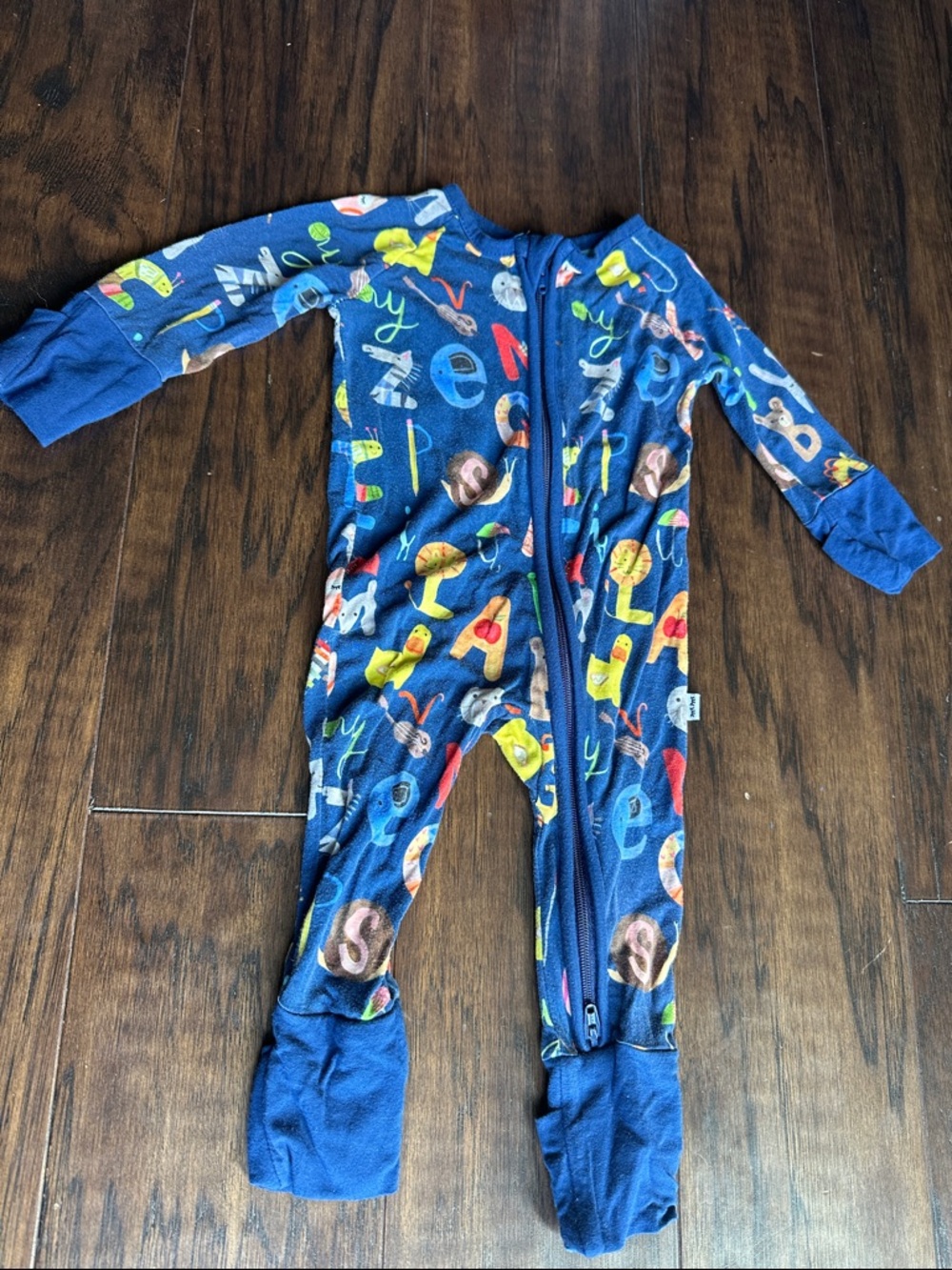 Little Sleepies Navy Alphabet bamboo Pajamas